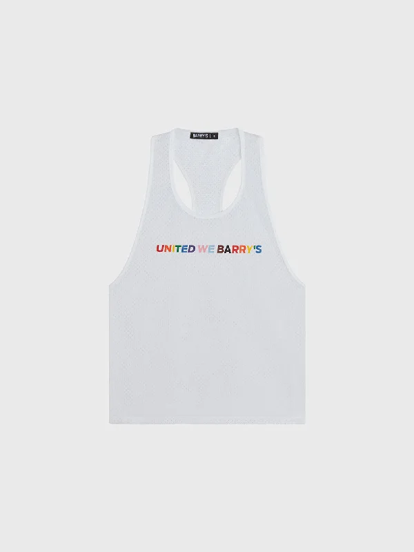 BARRY'S PRIDE RACERBACK WHITE TANK