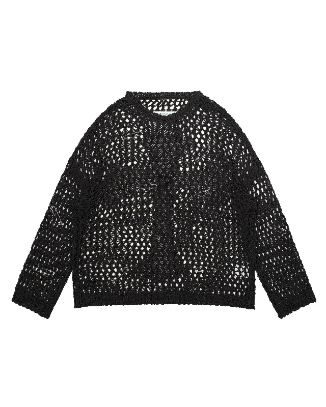 Black Cross Net Sweater