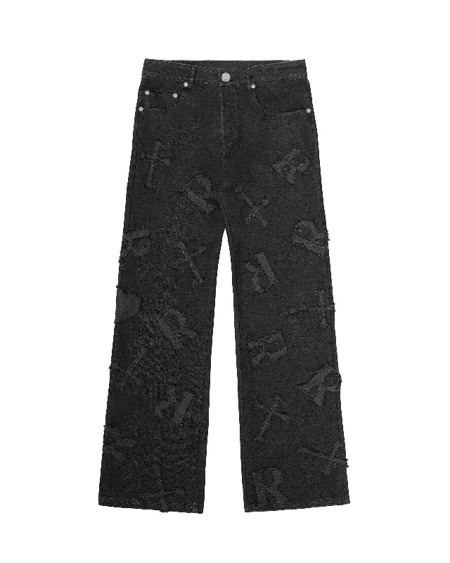 Black Patch Jeans