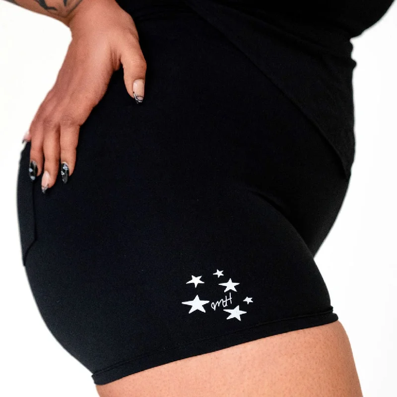 BLACK-ROCKSTAR '24- V-WAIST SCRUNCH SHORTS