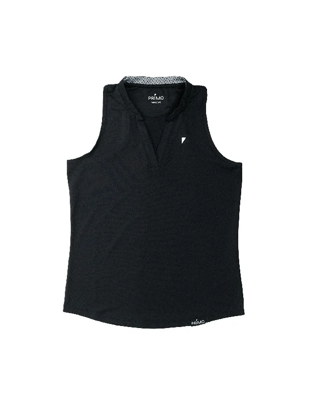 Women's Black Sleeveless Blade Polo