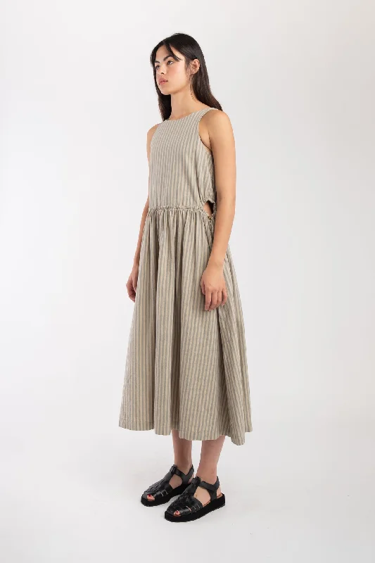 Muted Stripe Cinch Dress