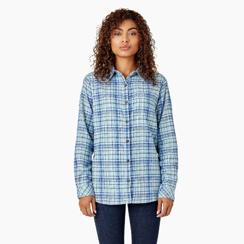 Dickies Women's Plaid Long Sleeve Flannel Shirt