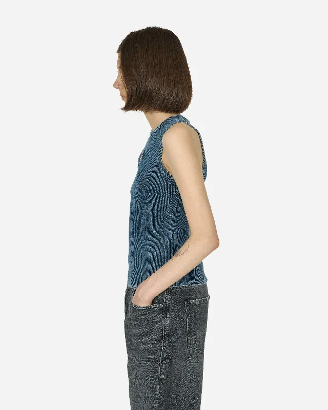 Oval D Rib-Knit Tank Top Dark Blue