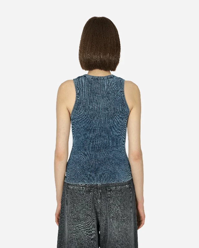 Oval D Rib-Knit Tank Top Dark Blue