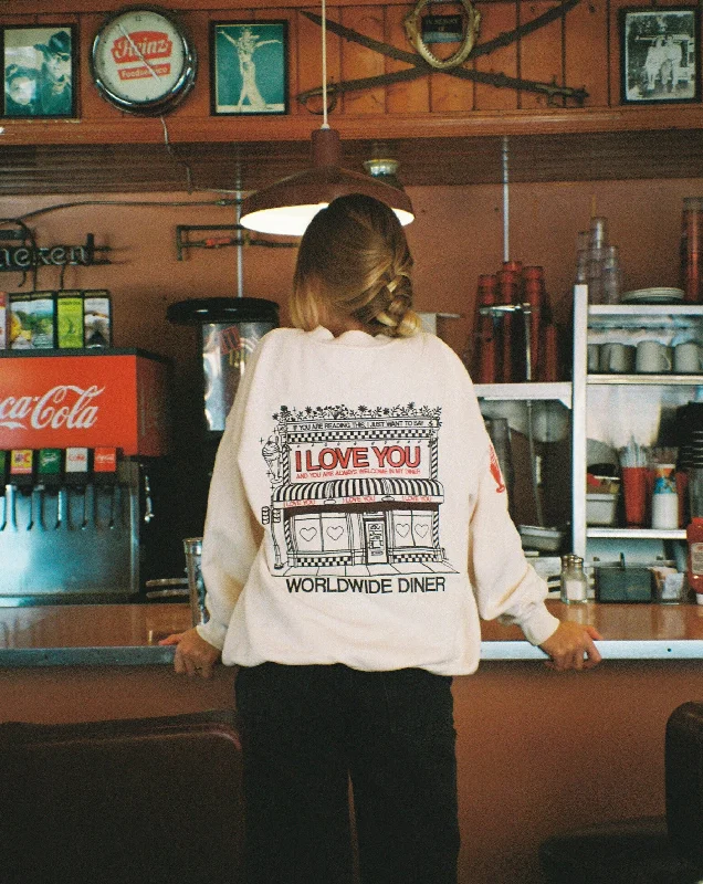 ""Diner"" Crew Neck in Cream