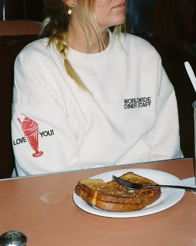 ""Diner"" Crew Neck in Cream