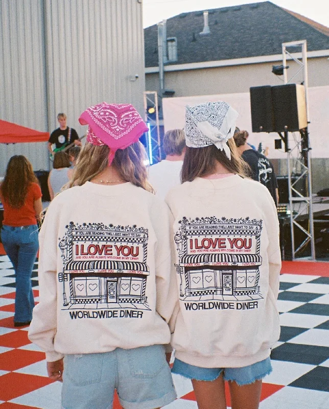 ""Diner"" Crew Neck in Cream