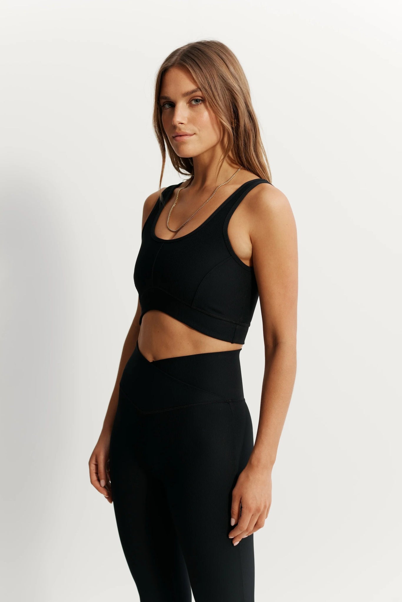 Eco Rib Contour Sports Bra (Black)