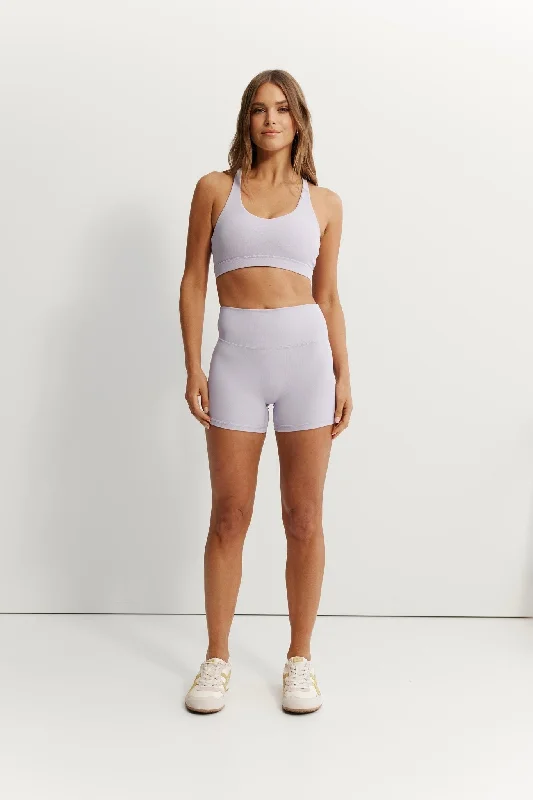 Eco Rib Cross Back Sports Bra (Lilac)