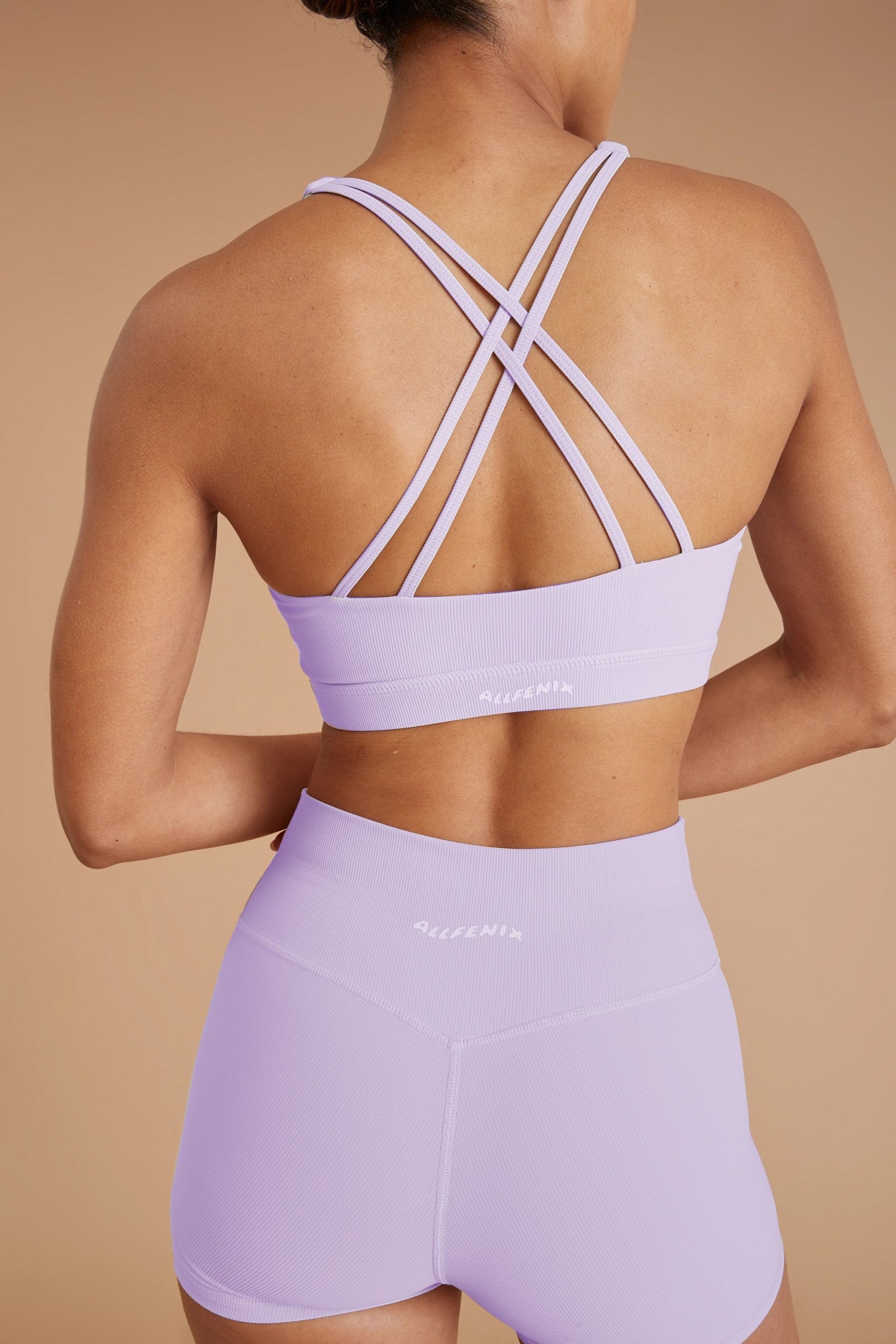 Eco Rib Cross Back Sports Bra (Lilac)