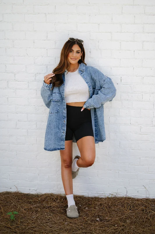 Finley Oversized Shirt-Denim