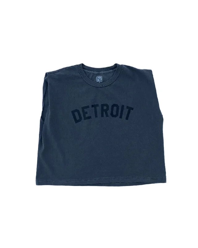 Ink Detroit - Basic Detroit Women's Heavyweight Muscle T-Shirt - Black on Black