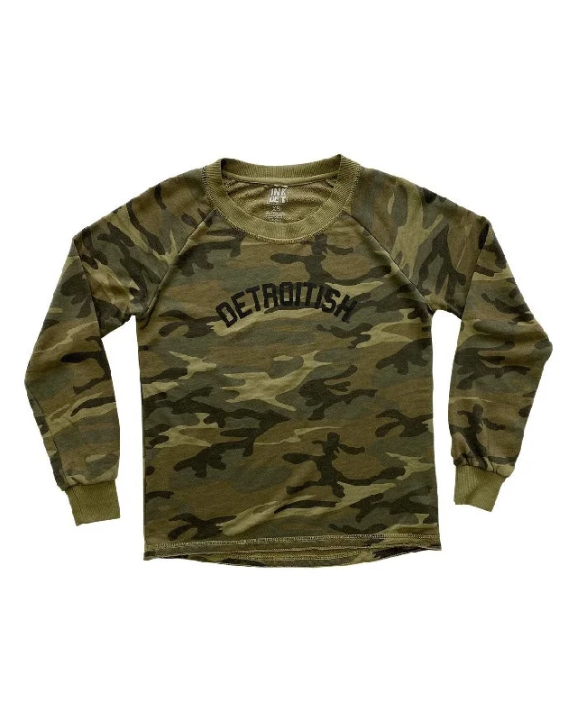 Ink Detroit Detroitish Women's French Terry Sweatshirt - Camouflage