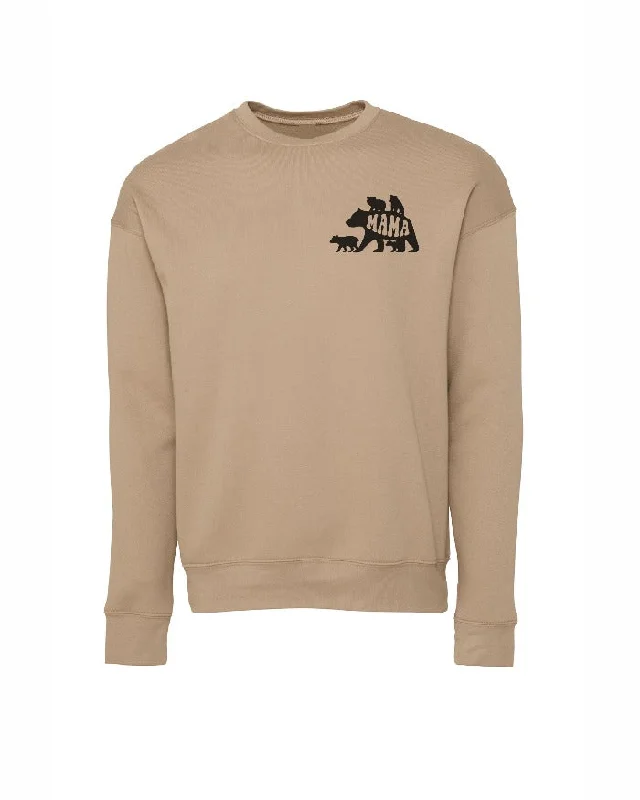 Ink Detroit - MAMA Bear and her 4 Cubs Crewneck Sweatshirt - Tan