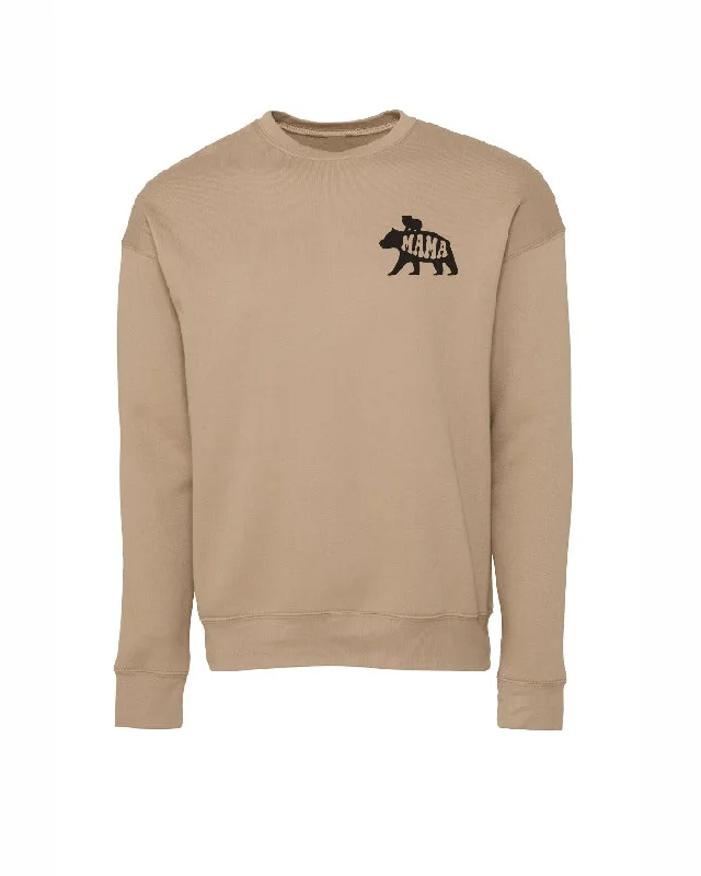 Ink Detroit - MAMA Bear and her Cub Crewneck Sweatshirt - Tan