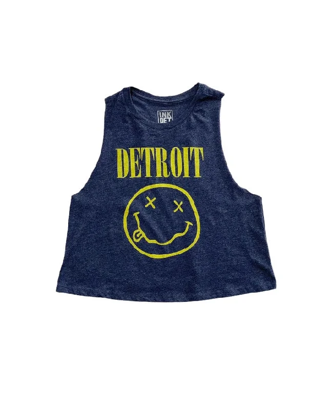 Ink Detroit Teen Spirit Racerback Crop Tank - Navy