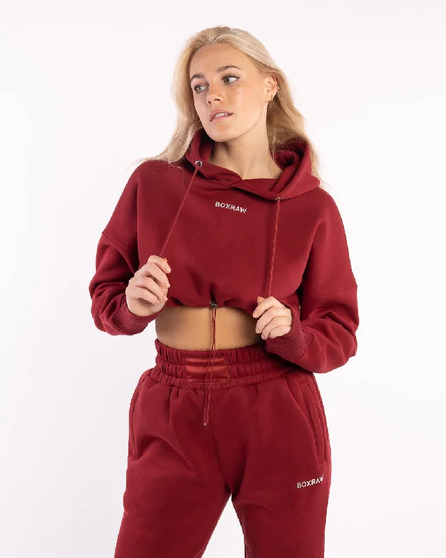 Johnson Cropped Hoodie - Burgundy