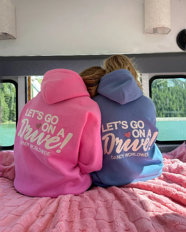 ""Let's Go on a Drive"" Oversized Lux Hoodie in Blue