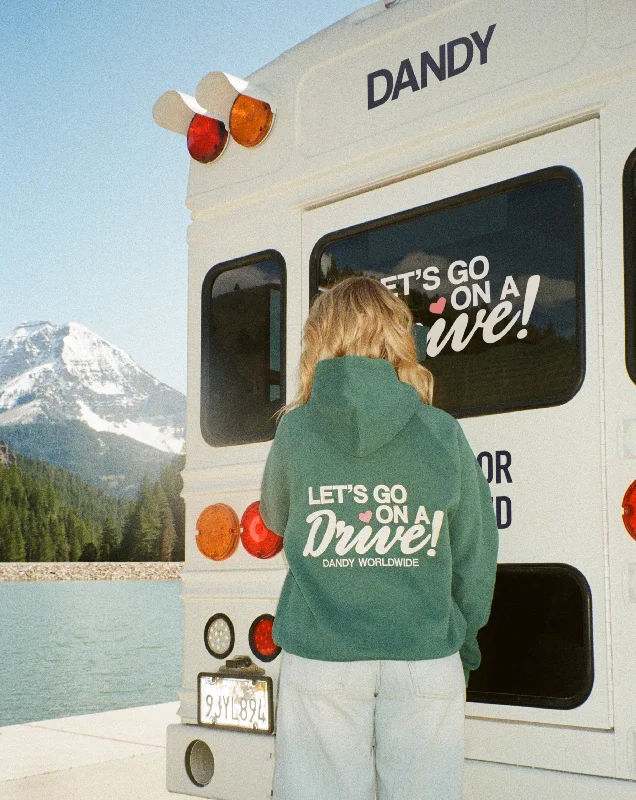 ""Let's Go on a Drive"" Oversized Lux Hoodie in Green