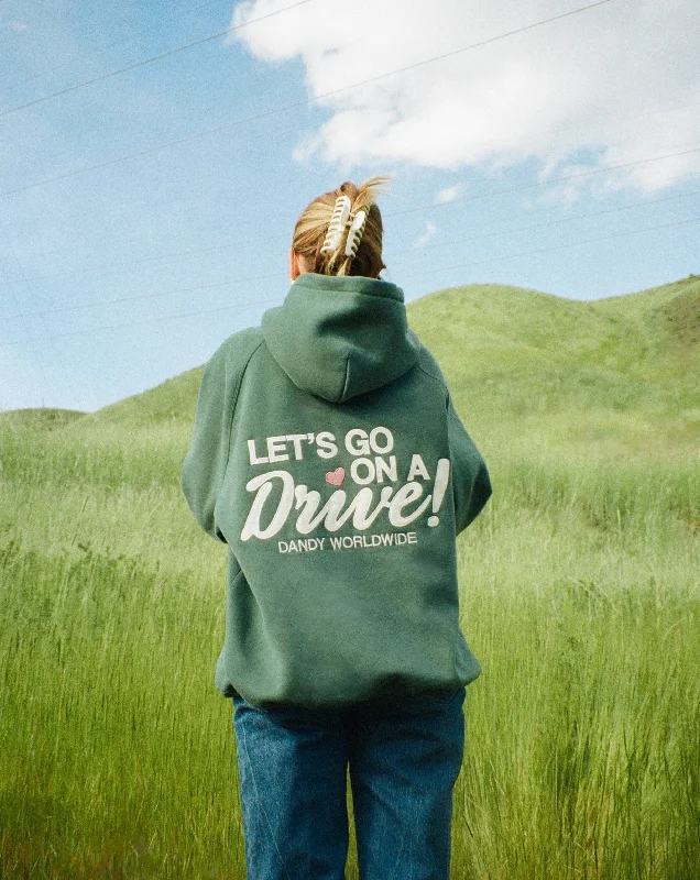 ""Let's Go on a Drive"" Oversized Lux Hoodie in Green