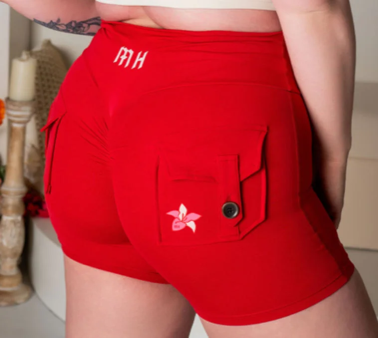 WARRIOR RED-POCKET SCRUNCH SHORTS -4"" INSEAM