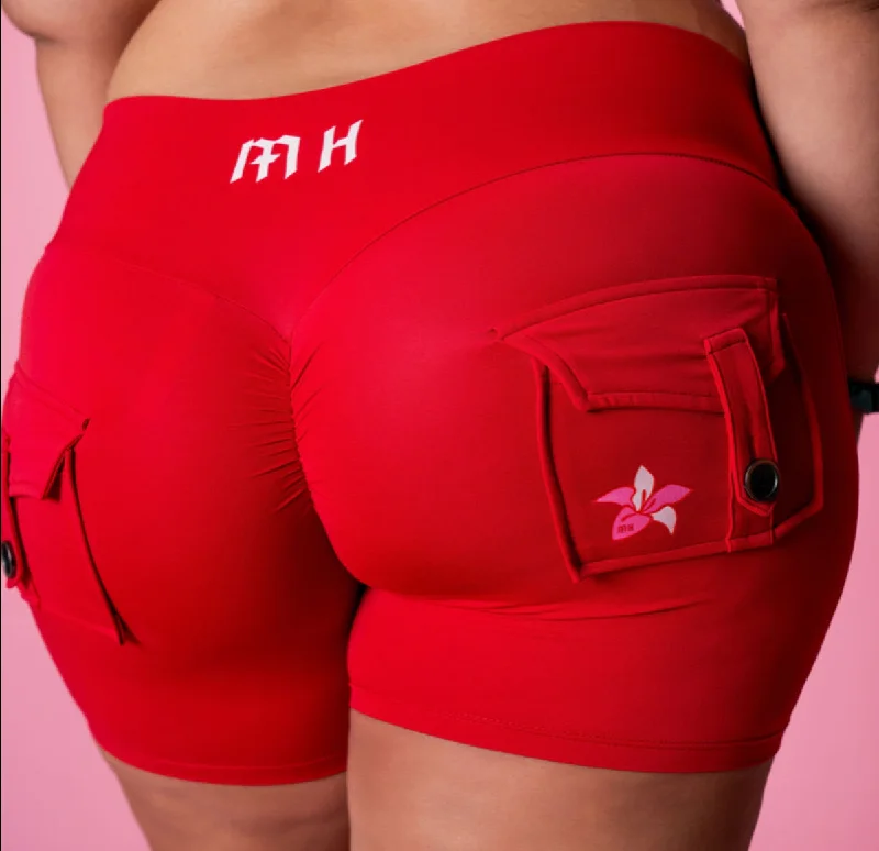 WARRIOR RED-POCKET SCRUNCH SHORTS -4"" INSEAM