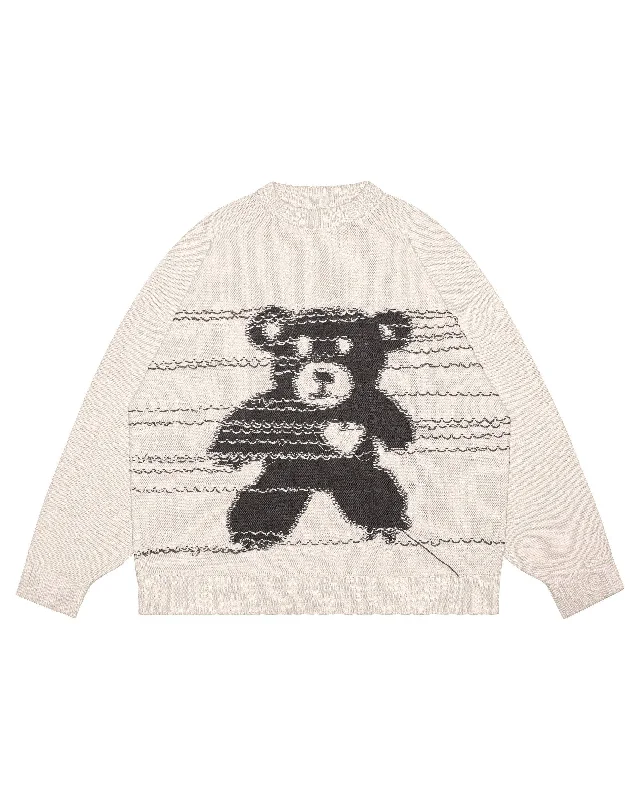 Beige Lullaby Bear Knit Sweater