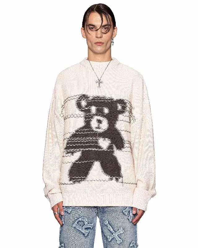 Beige Lullaby Bear Knit Sweater