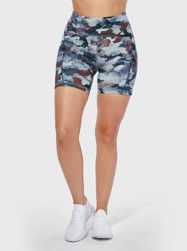 LULULEMON BLUE CAMO POWER THRU HR SHORT 6""