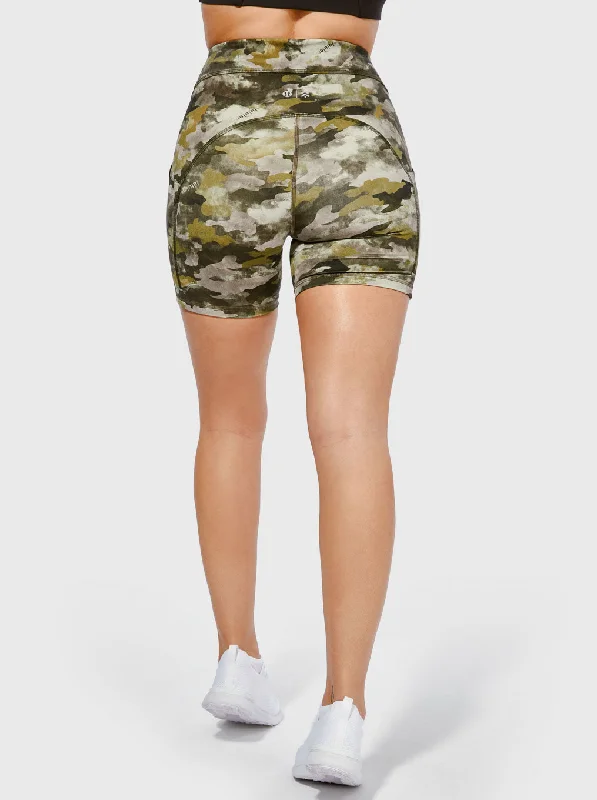 LULULEMON JUNIPER CAMO POWER THRU HR SHORT 6""