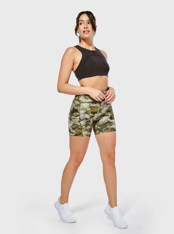 LULULEMON JUNIPER CAMO POWER THRU HR SHORT 6""