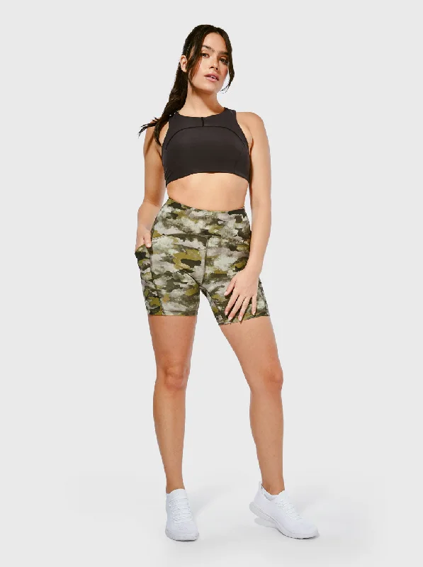 LULULEMON JUNIPER CAMO POWER THRU HR SHORT 6""