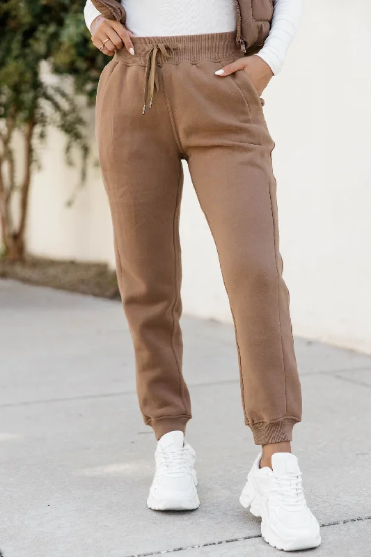 Making It Look Easy Brown Joggers