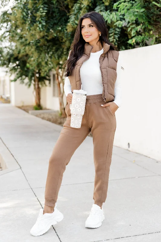 Making It Look Easy Brown Joggers