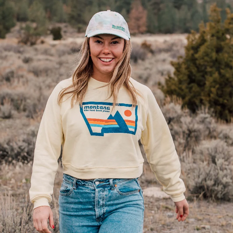 Vintage Mountain Lines Crop Crewneck