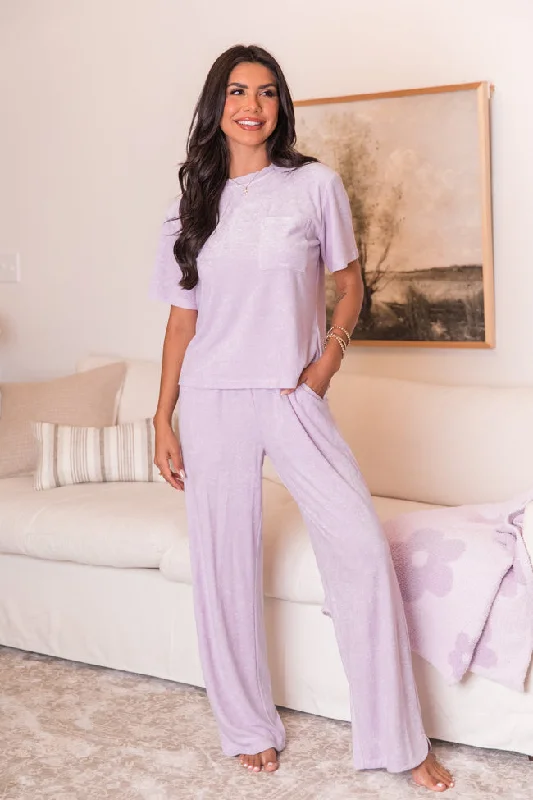 Never Looking Back Lilac Terry Lounge Pants