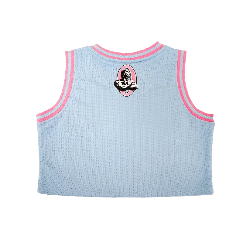 Olympia Women's Crop Basketball Jersey Baby Blue