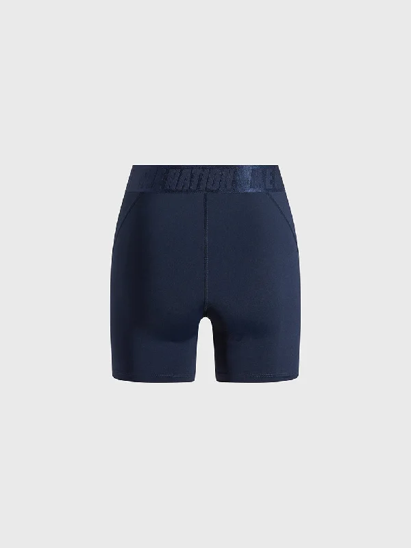 PE NATION X BARRY'S DARK NAVY BIKER SHORT