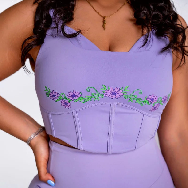 PURPLE FLOWER- CORSET BRA TOP