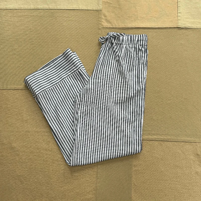 Riley Pant in Linen, Blue/White Stripe