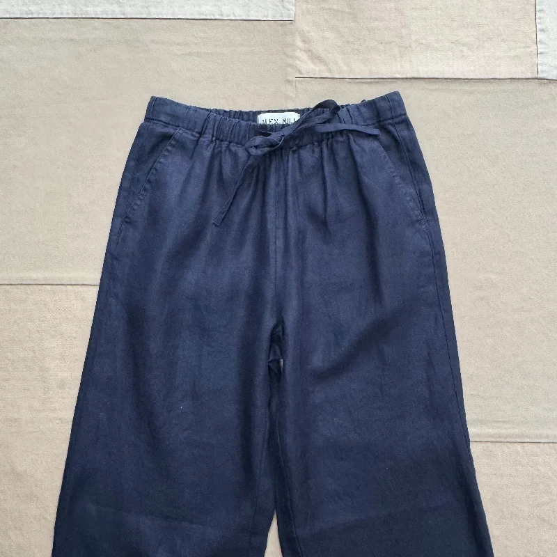 Riley Pant in Linen, Dark Navy