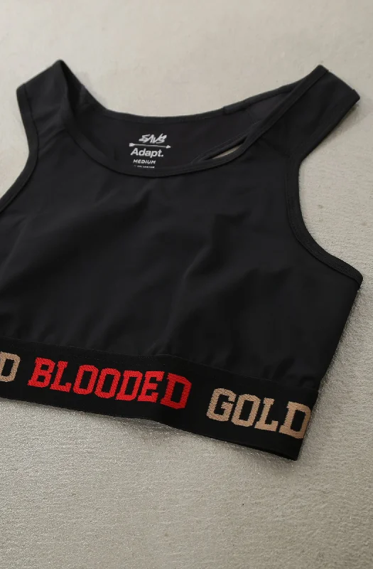 SAVS X Adapt :: Gold Blooded (Women's Black/Red Sports Bra)