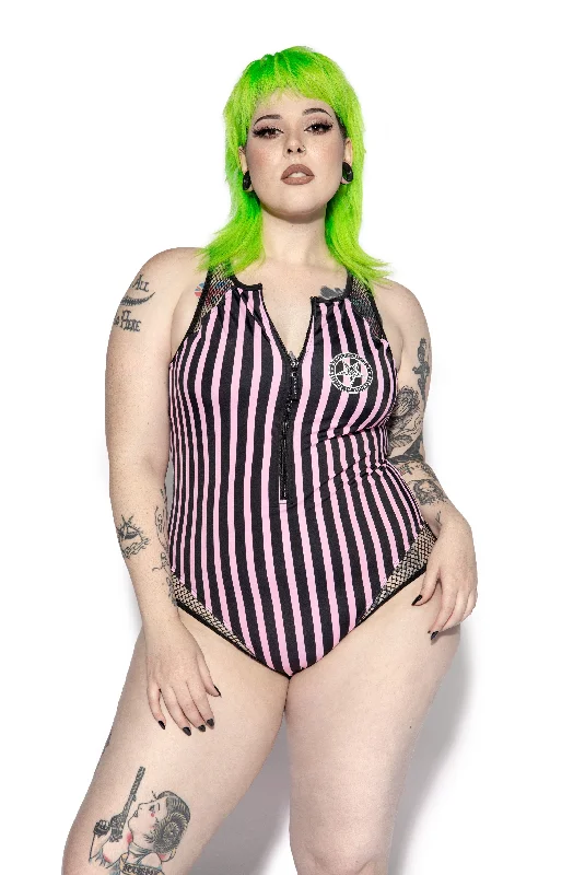 Sinner Pink Stripe One Piece