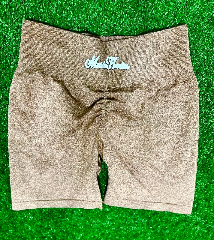 SOIL BROWN-Scrunch Shorts (Super Stretch)