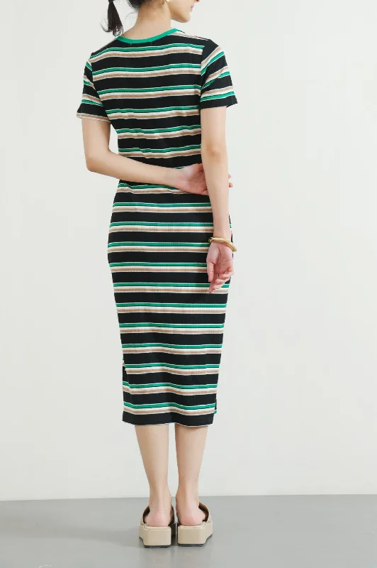 STRIPED FITTED DRESS