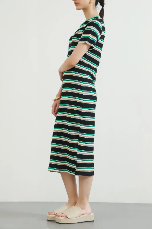 STRIPED FITTED DRESS