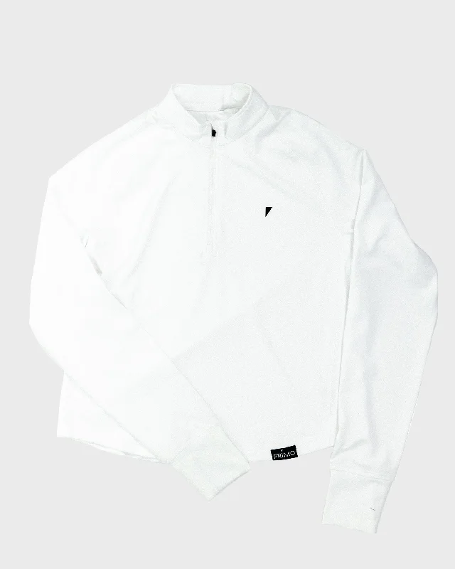 Women's White Crop Quarterzip