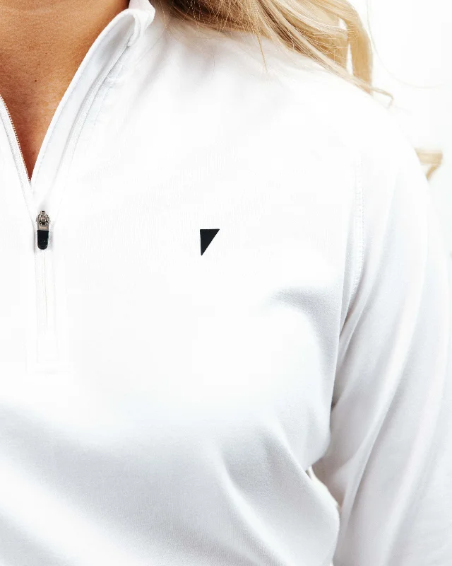 Women's White Crop Quarterzip