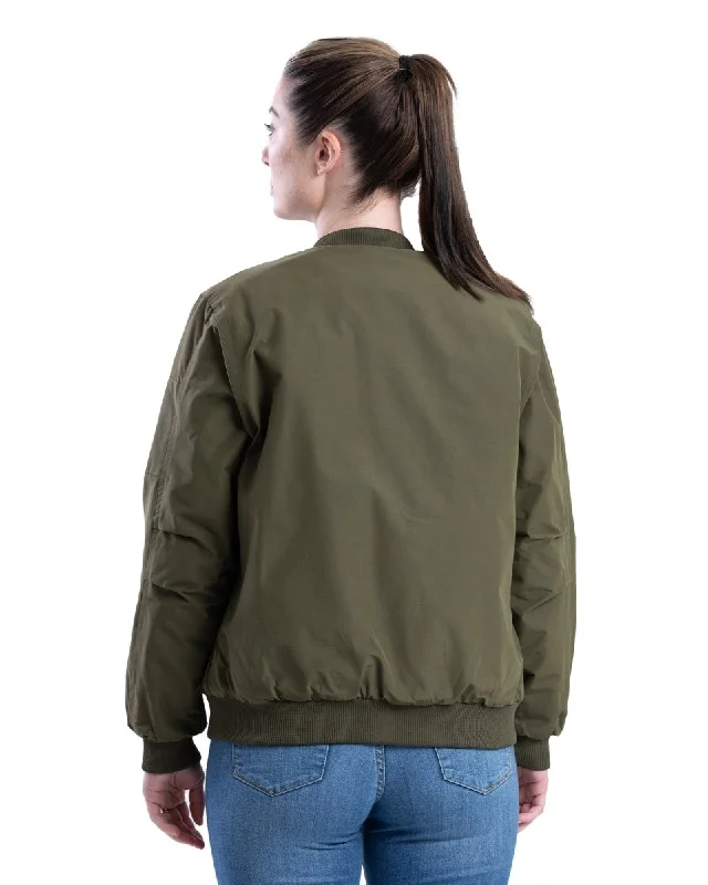 Women's Green Aviator Bomber Jacket